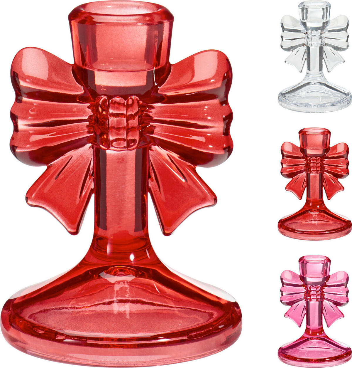 GYERTYATARTÓ - pink/piros, Basics, Üveg (10cm)