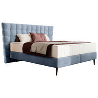BOXSPRINGBETT 160/200 cm  in Graublau  - Graublau/Schwarz, Design, Holz/Holzwerkstoff (160/200cm) - Esposa