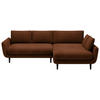 ECKSOFA in Velours Braun  - Schwarz/Braun, Design, Holz/Textil (260/167cm) - Welnova