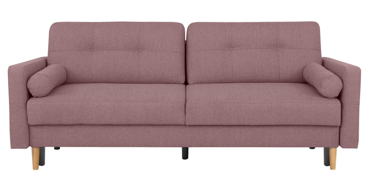 SCHLAFSOFA in Beere  - Beere/Buchefarben, Design, Holz/Textil (222/93/99cm) - MID.YOU
