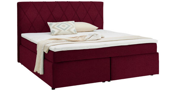 BOXSPRINGBETT 180/200 cm in Rot - Rot/Schwarz, Design, Kunststoff/Textil (180/200cm) - Xora
