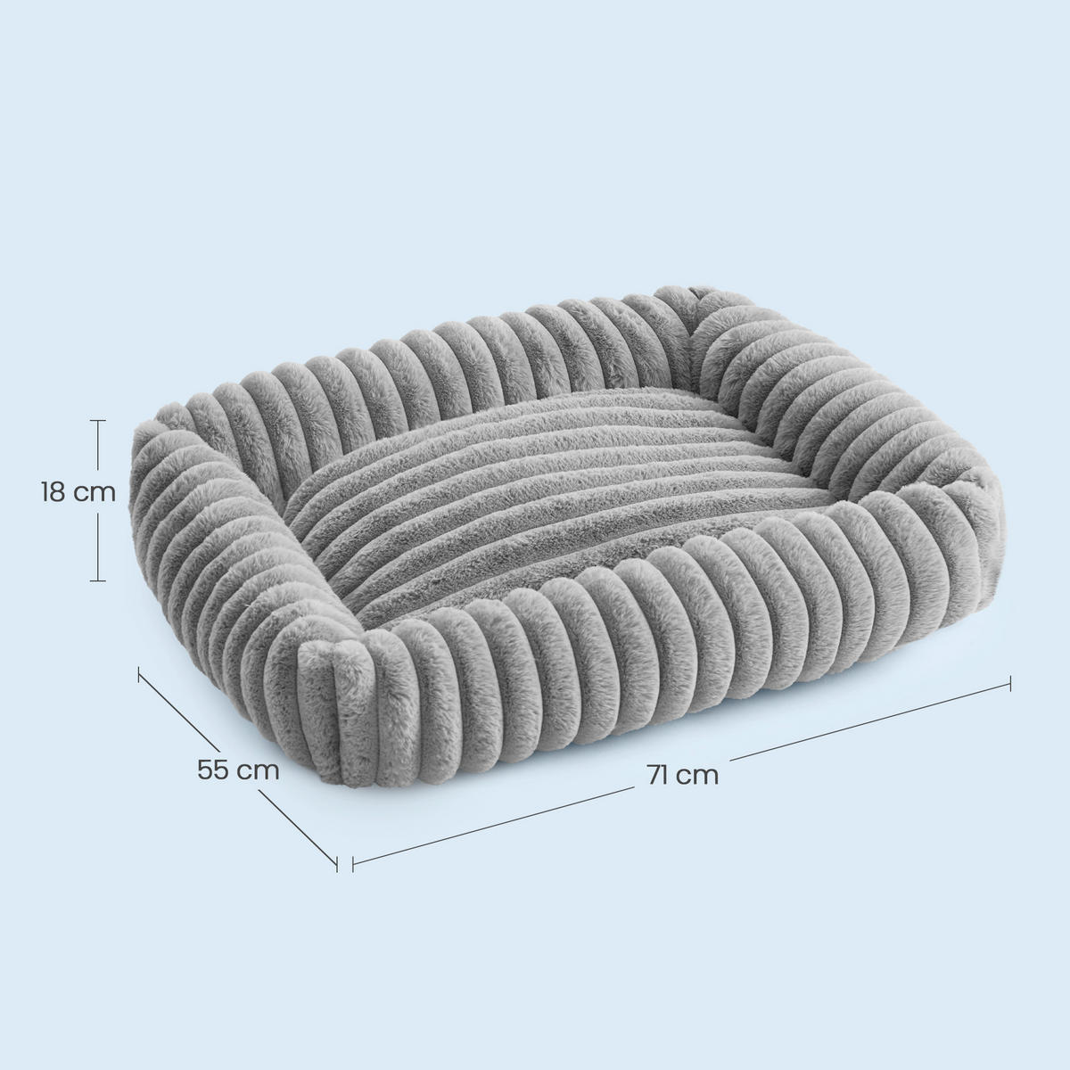 HUNDEBETT - Grau, Trend, Textil (71/18/55cm) - Boxxx