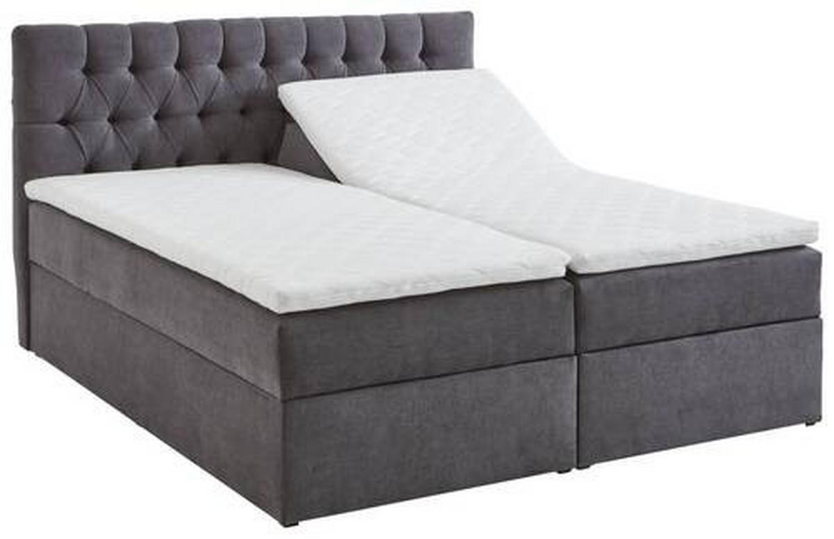 BOXBETT 180/200 cm  in Grau  - Schwarz/Grau, Modern, Kunststoff/Textil (180/200cm) - MID.YOU