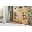 HIGHBOARD Wildeiche  136,9/138,3/37,1 cm  - Wildeiche/Schwarz, Natur, Glas/Holz (136,9/138,3/37,1cm) - Valnatura