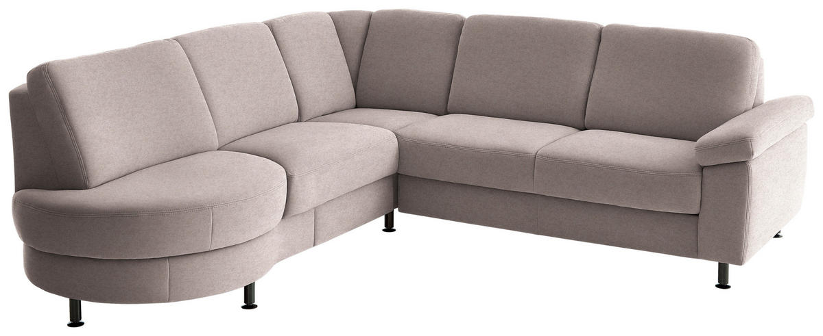 ECKSOFA  in Flachgewebe Rosa  252/248 cm  - Schwarz/Rosa, KONVENTIONELL, Textil/Metall (252/248cm) - Beldomo Comfort