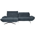 ECKSOFA  in Bouclé Blau  170-195/280 cm  - Blau/Schwarz, Design, Textil/Metall (170-195/280cm) - Dieter Knoll