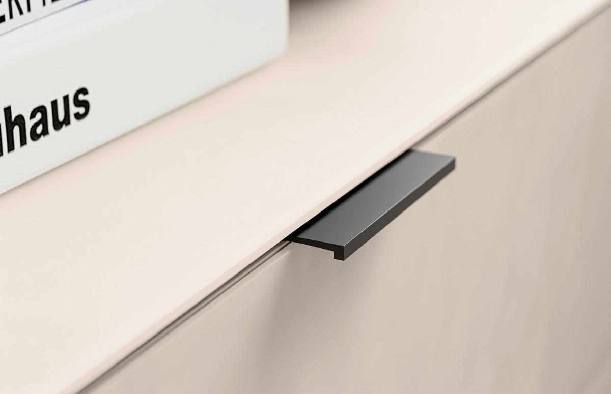 SIDEBOARD  160/94/40 cm 4 Schublade(n)  - Kaschmir/Schwarz, Basics, Glas/Holzwerkstoff (160/94/40cm) - Novel