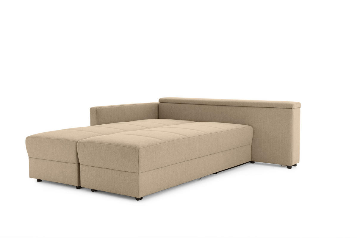 ECKSOFA in Webstoff Beige  287/229 cm  - Beige/Schwarz, Design, Kunststoff/Textil (287/229cm) - LOOKS by W.Joop