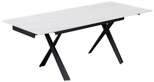 JEDILNA MIZA, črna, bež  - črna/bež, Basics, kovina/keramika (140-200/76/90cm) - Hom`in