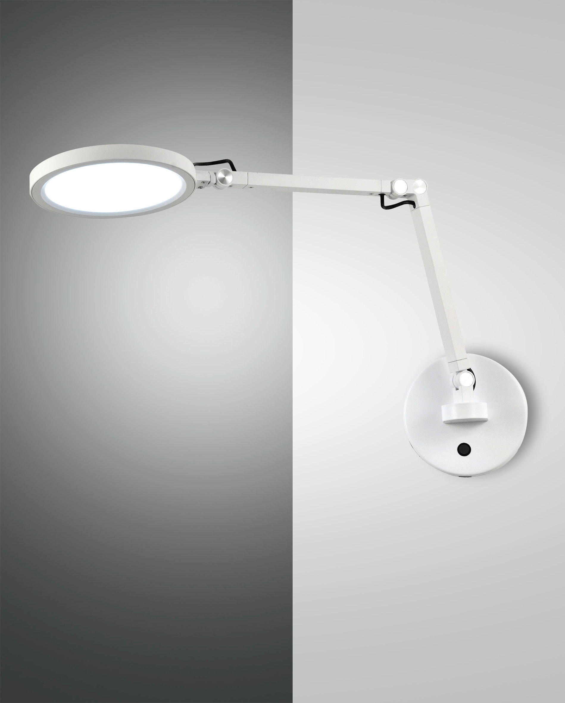 LED-WANDLEUCHTE Regina 12/max 45/max 64 cm   - Weiß, Design, Metall (12/max 45/max 64cm) - Fabas Luce