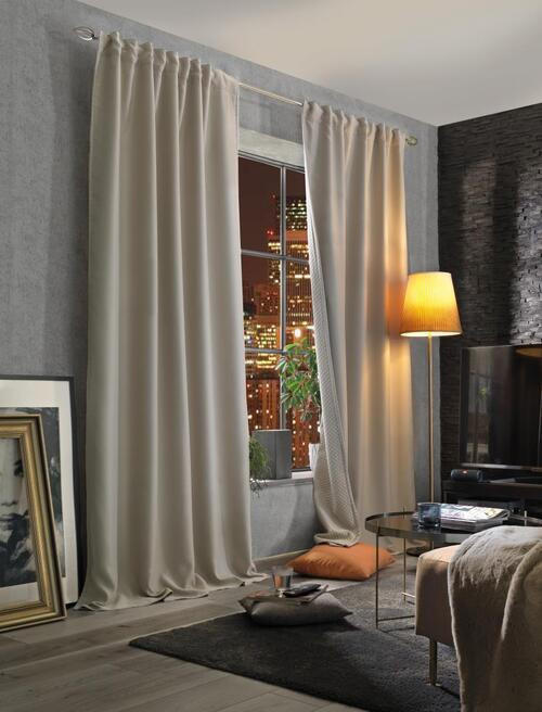 LÄRMSCHUTZVORHANG ACUSTICO Verdunkelung 135/160 cm - Naturfarben, KONVENTIONELL, Textil (135/160cm)