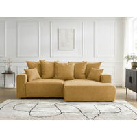 ECKSOFA Ottomane rechts  ATILLA Gelb Struktur  - Gelb/Schwarz, MODERN, Kunststoff/Textil (244/149cm)