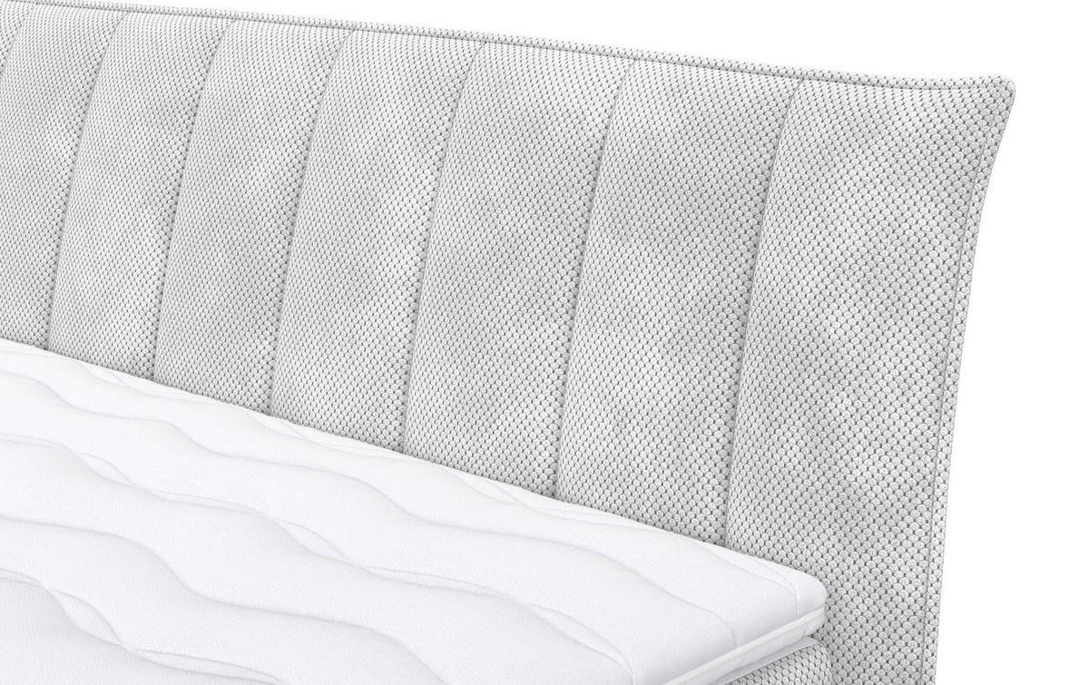 POSTELJA BOXSPRING 180 cm   x 200 cm  , tekstil, leseni material srebrne barve  - srebrne barve/črna, Basics, tekstil/leseni material (180/200cm) - Venda