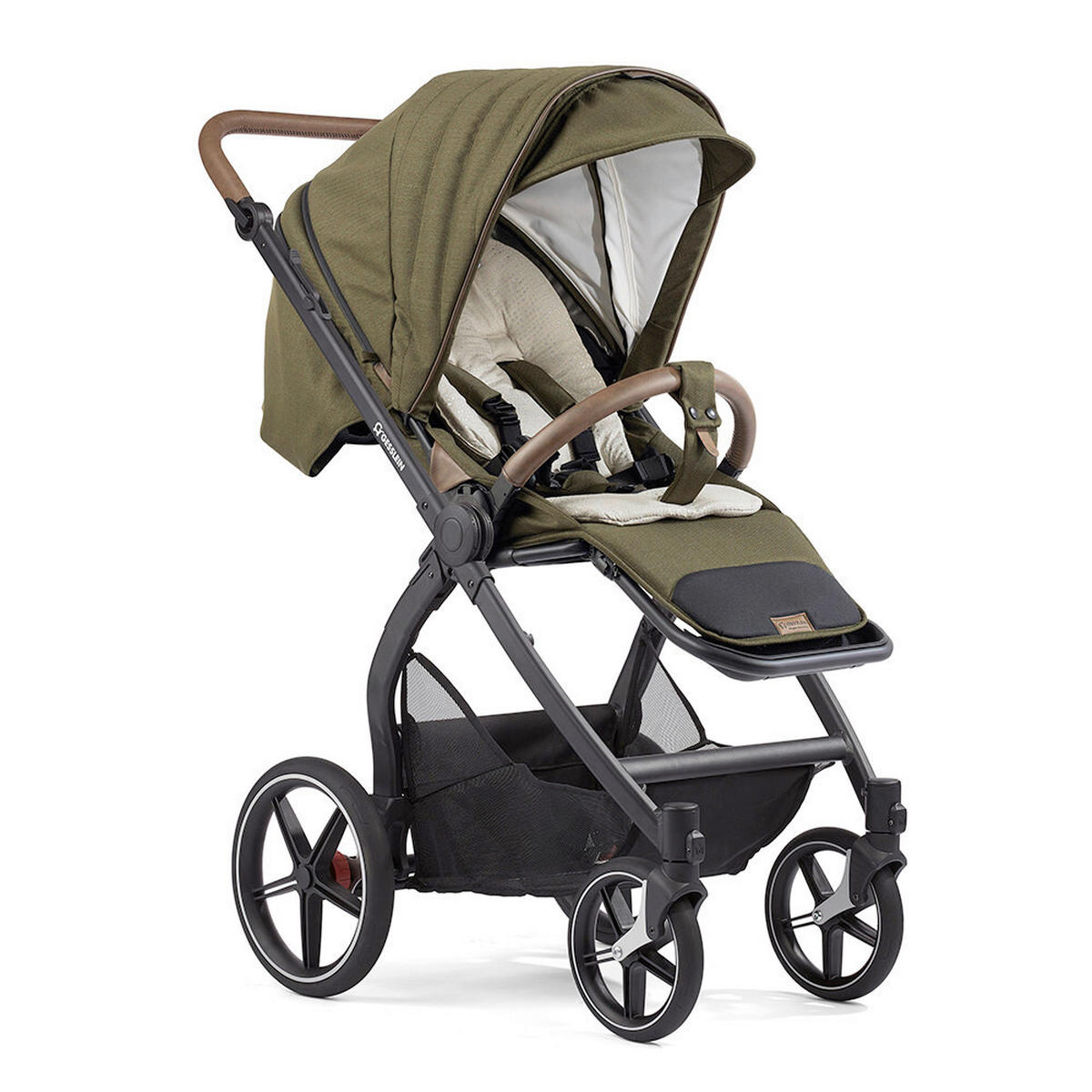 KOMBIKINDERWAGEN FX4 Swing Set  - Salbeigrün/Schwarz, Basics, Textil (100/55/130cm) - Gesslein