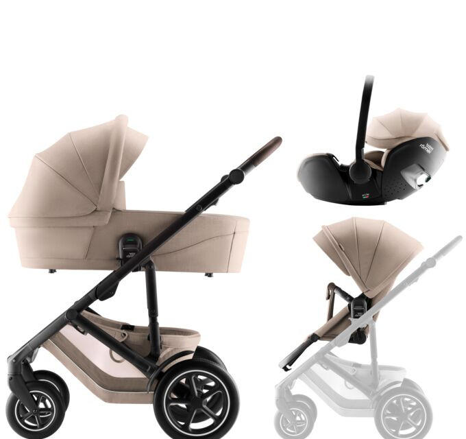 KINDERWAGENSET  Smile 5Z Set  Teak  - Beige/Grau, Basics, Textil/Metall (57/112/97,7cm) - Britax Römer