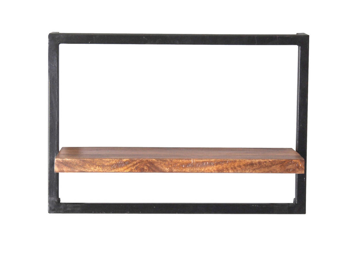 WANDREGAL 50/35/25 cm  - Schwarz/Naturfarben, Design, Holz/Metall (50/35/25cm) - MID.YOU