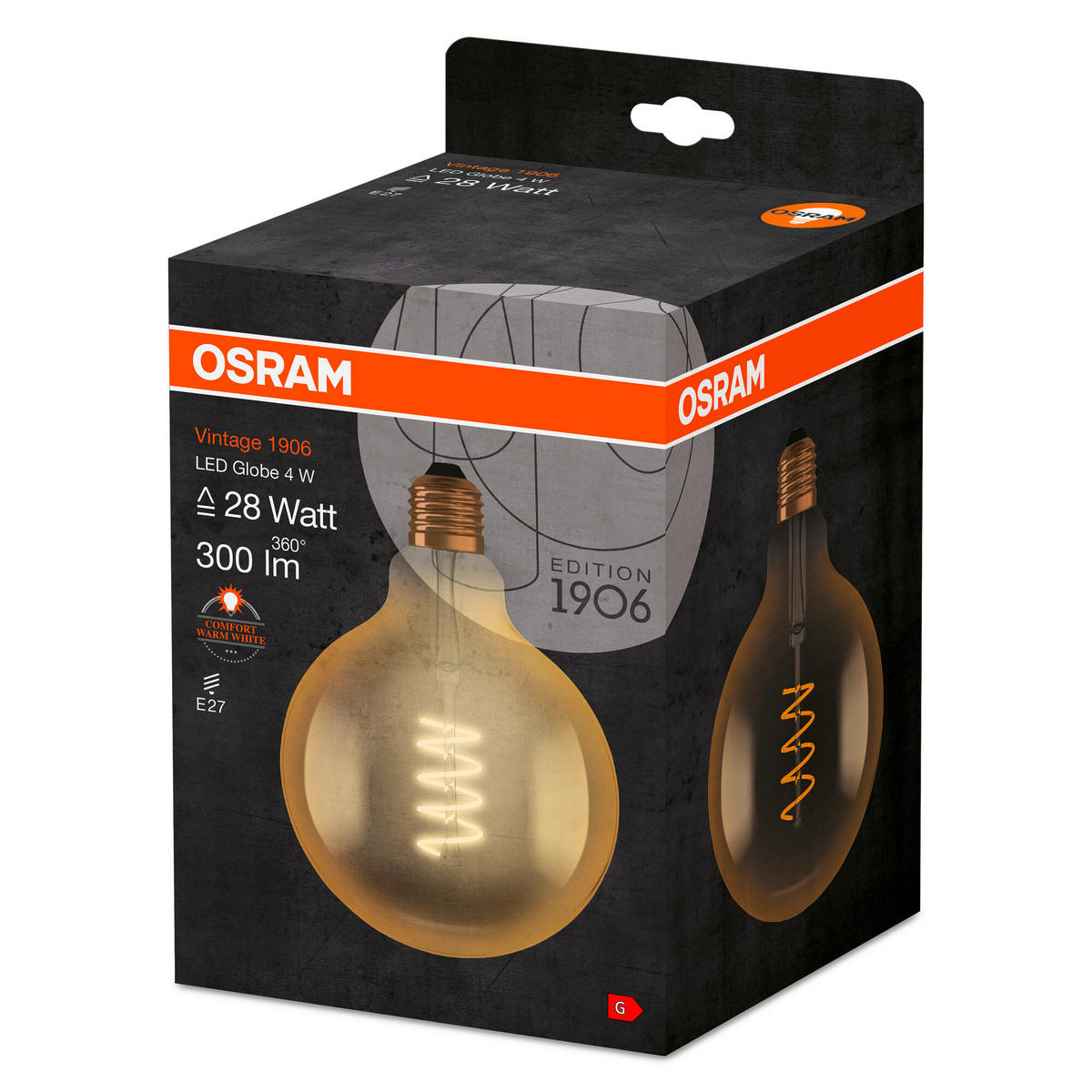 LED-LEUCHTMITTEL   E27 4 W 300 lm  - Goldfarben, Basics, Glas (12,4/16,8cm) - Osram