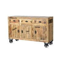 SIDEBOARD  140/86/40 cm 3 Schublade(n)  - Schwarz/Naturfarben, Design, Holz/Metall (140/86/40cm) - MID.YOU