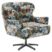 SESSEL in Jacquard Blau, Rosa, Beige  - Blau/Beige, Konventionell, Textil/Metall (83/97/87cm) - Sit & More