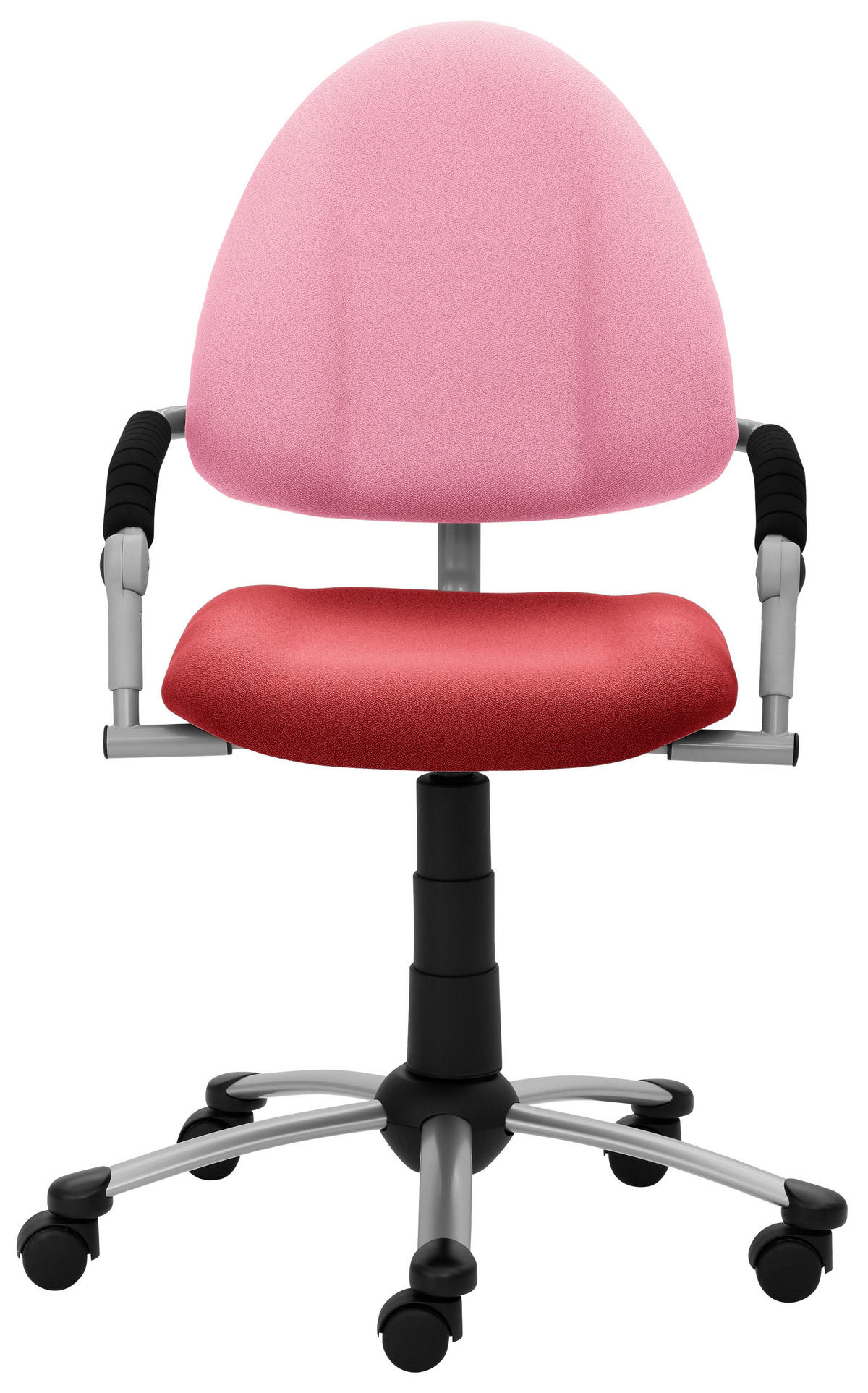 JUGENDDREHSTUHL  in Rosa, Rot  - Rot/Rosa, Basics, Textil/Metall (58,5/80-93/60cm) - Stylife