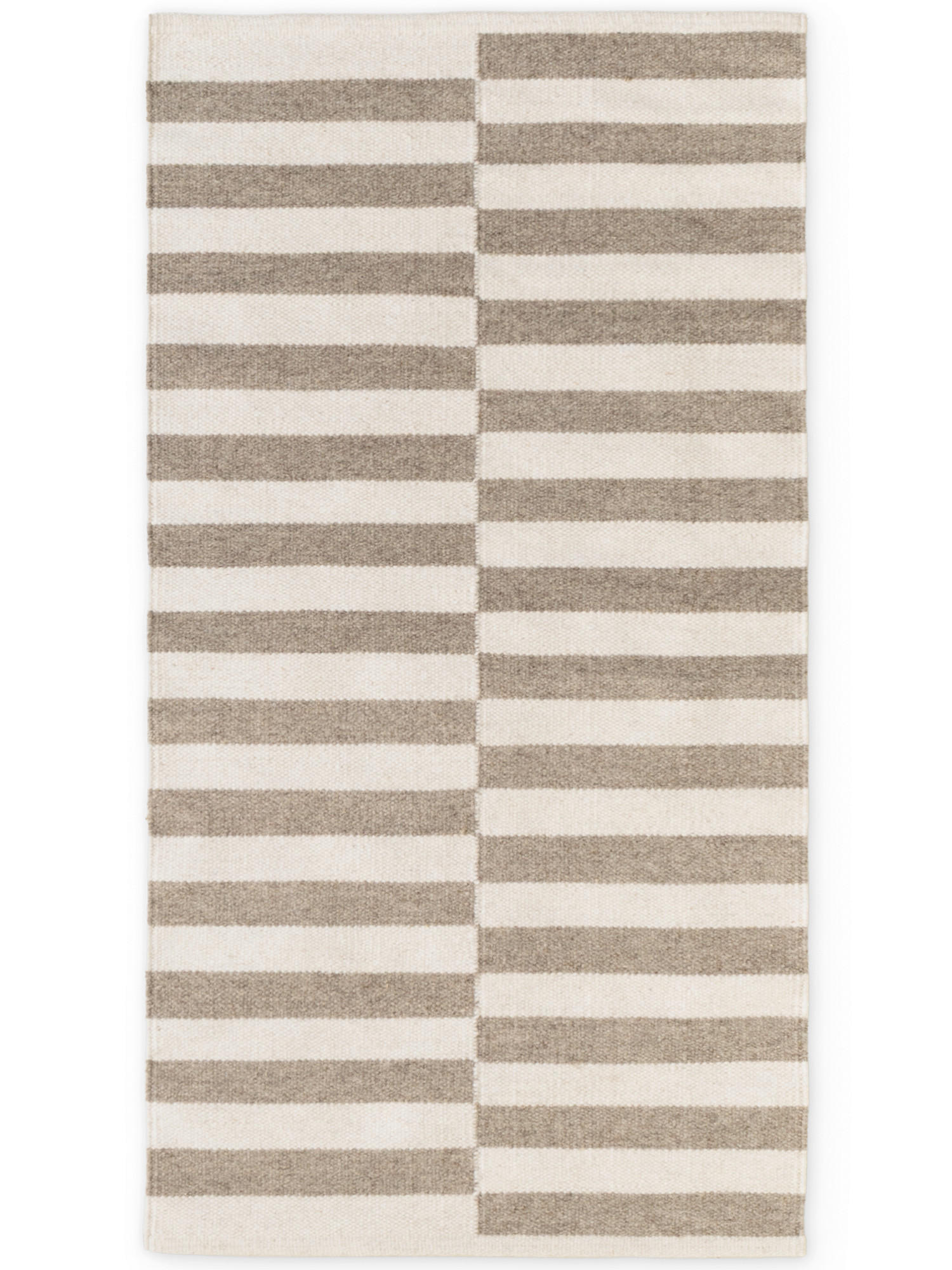 HANDWEBTEPPICH 80/150 cm Vika Weiß, Greige rechteckig  - Greige/Weiß, Basics, Textil (80/150cm) - Hanse Home
