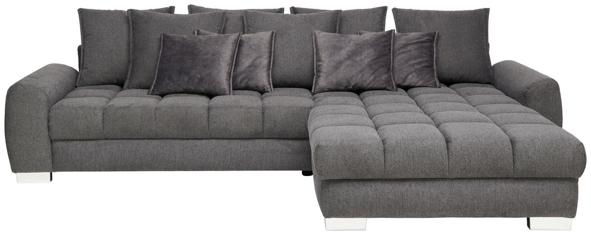 ECKSOFA in Webstoff Anthrazit  320/226 cm  - Chromfarben/Anthrazit, Design, Kunststoff/Textil (320/226cm) - Carryhome