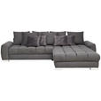 ECKSOFA in Webstoff Anthrazit  320/226 cm  - Chromfarben/Anthrazit, Design, Kunststoff/Textil (320/226cm) - Carryhome