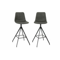 BARHOCKER-SET in Dunkelgrau  - Dunkelgrau/Schwarz, MODERN, Textil/Metall (44/96/51cm) - MID.YOU