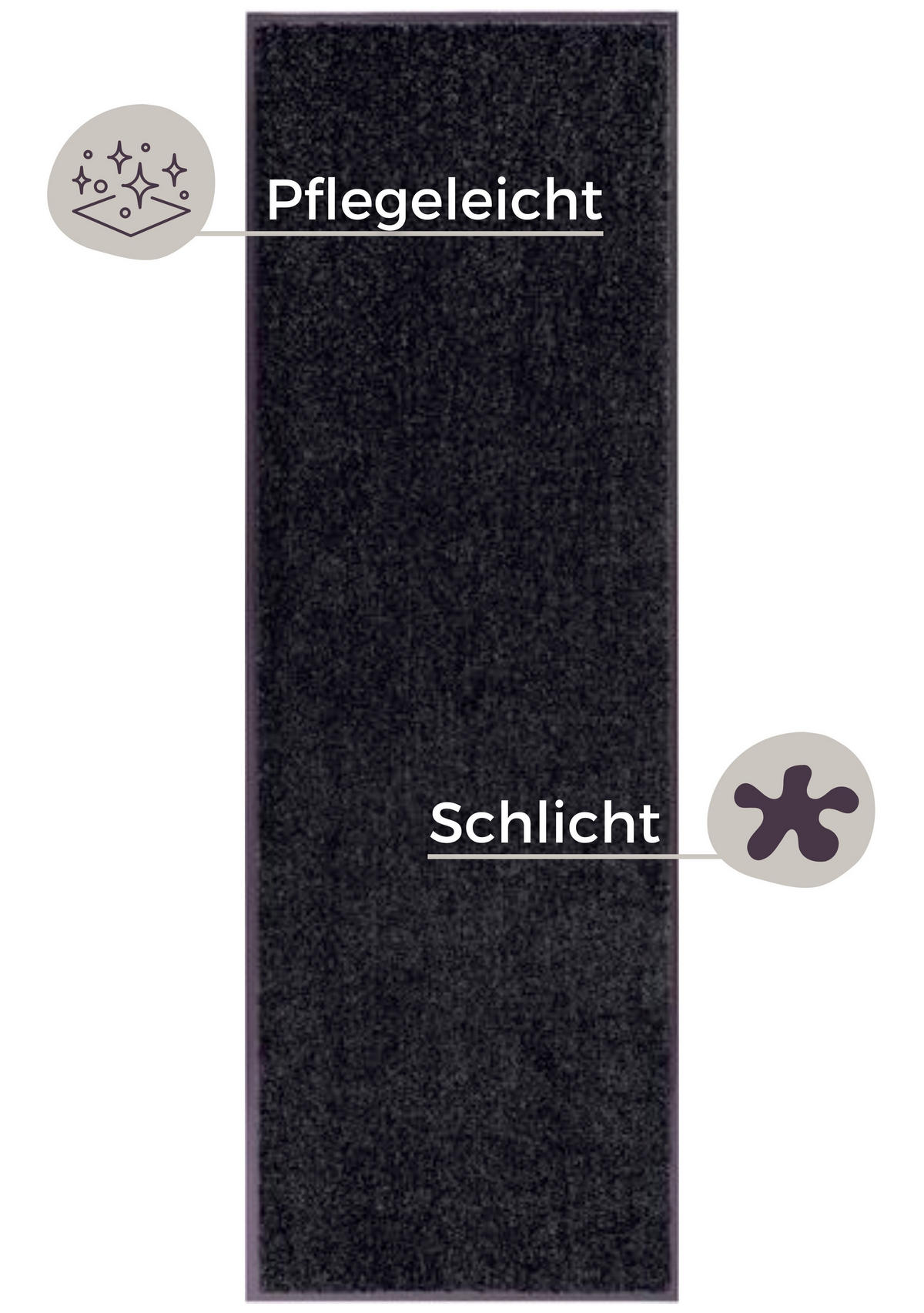 SCHMUTZFANGMATTE  60/180 cm  Schwarz  - Schwarz, Basics, Kunststoff/Textil (60/180cm)
