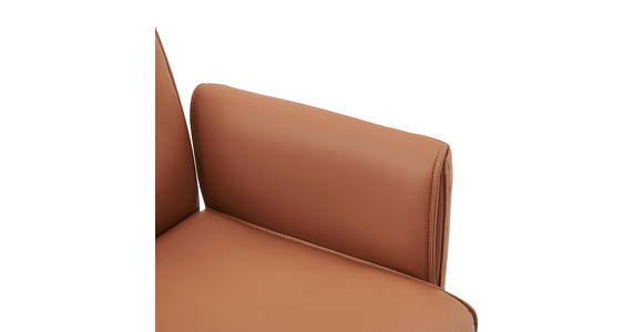 ARMLEHNSTUHL in Aluminium Echtleder pigmentiert - Cognac/Schwarz, MODERN, Leder/Metall (61/86-93/66cm) - Novel