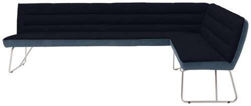 ECKBANK 284/184 cm Flachgewebe Blau, Edelstahlfarben, Dunkelblau   - Blau/Edelstahlfarben, Design, Textil/Metall (284/184cm) - Dieter Knoll