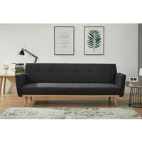 SCHLAFSOFA in Struktur Schwarz  - Schwarz/Naturfarben, MODERN, Holz/Textil (212/79/85cm) - Livetastic