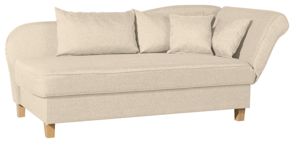 RÉCAMIERE in Flachgewebe Beige  - Beige/Buchefarben, Design, Holz/Textil (190/82/88cm) - Max Winzer