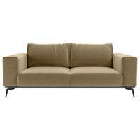2-SITZER-SOFA in beflockt Goldfarben  - Goldfarben/Schwarz, Design, Holz/Textil (250/87/95cm) - MID.YOU