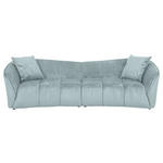 BIGSOFA Plüsch Mintgrün  - Schwarz/Mintgrün, KONVENTIONELL, Kunststoff/Textil (250/75/107cm) - Carryhome