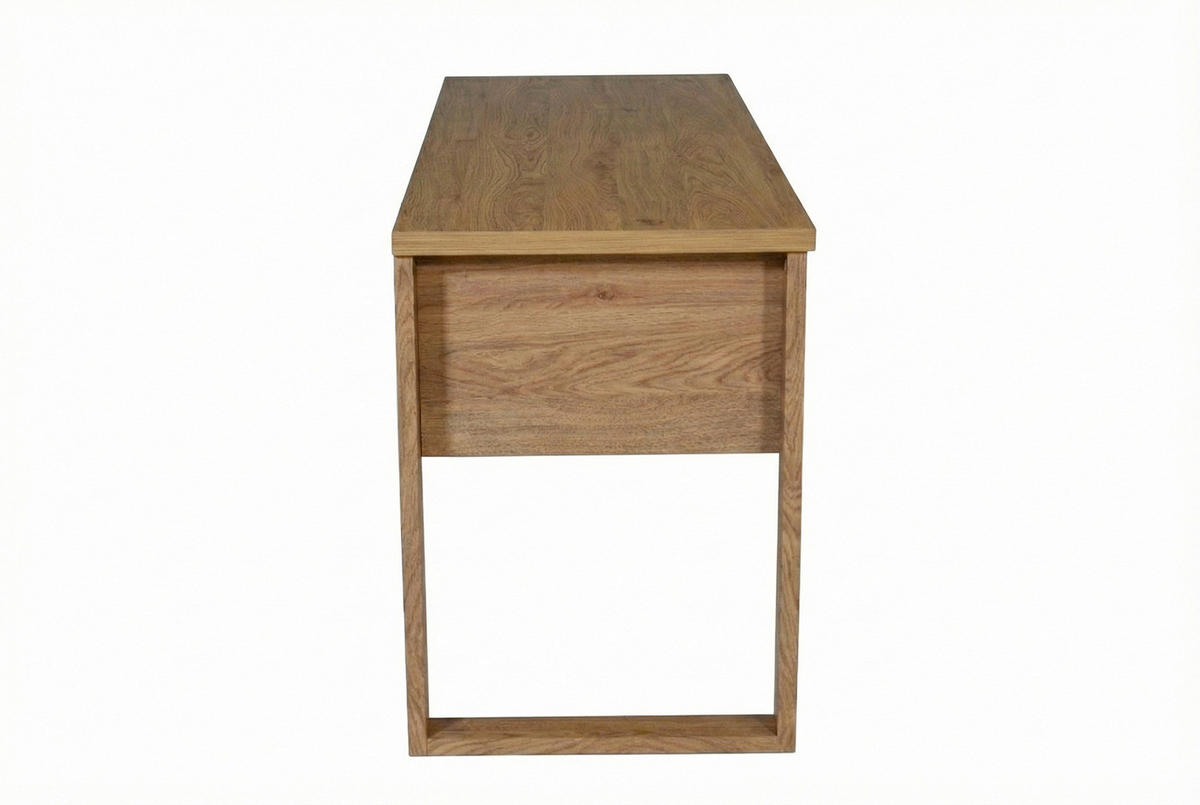 ECKSCHREIBTISCH 140/55/75 cm Eichefarben Stauraum, in verschiedenen Holz-Dekoren erhältlich  - Eichefarben/Schwarz, MODERN, Holzwerkstoff/Metall (140/55/75cm) - Livetastic