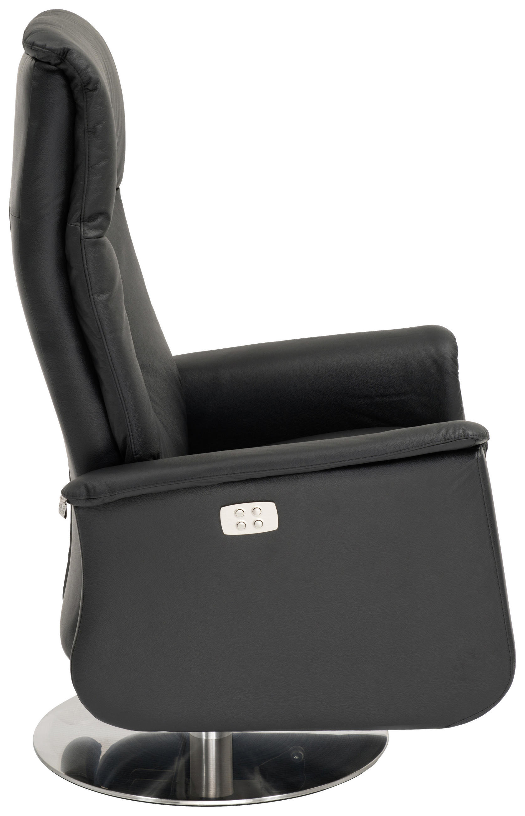 FÅTÖLJ i trä, metall, läder svart  - stålfärgad/svart, Design, metall/läder (80/117/87cm) - Welnova