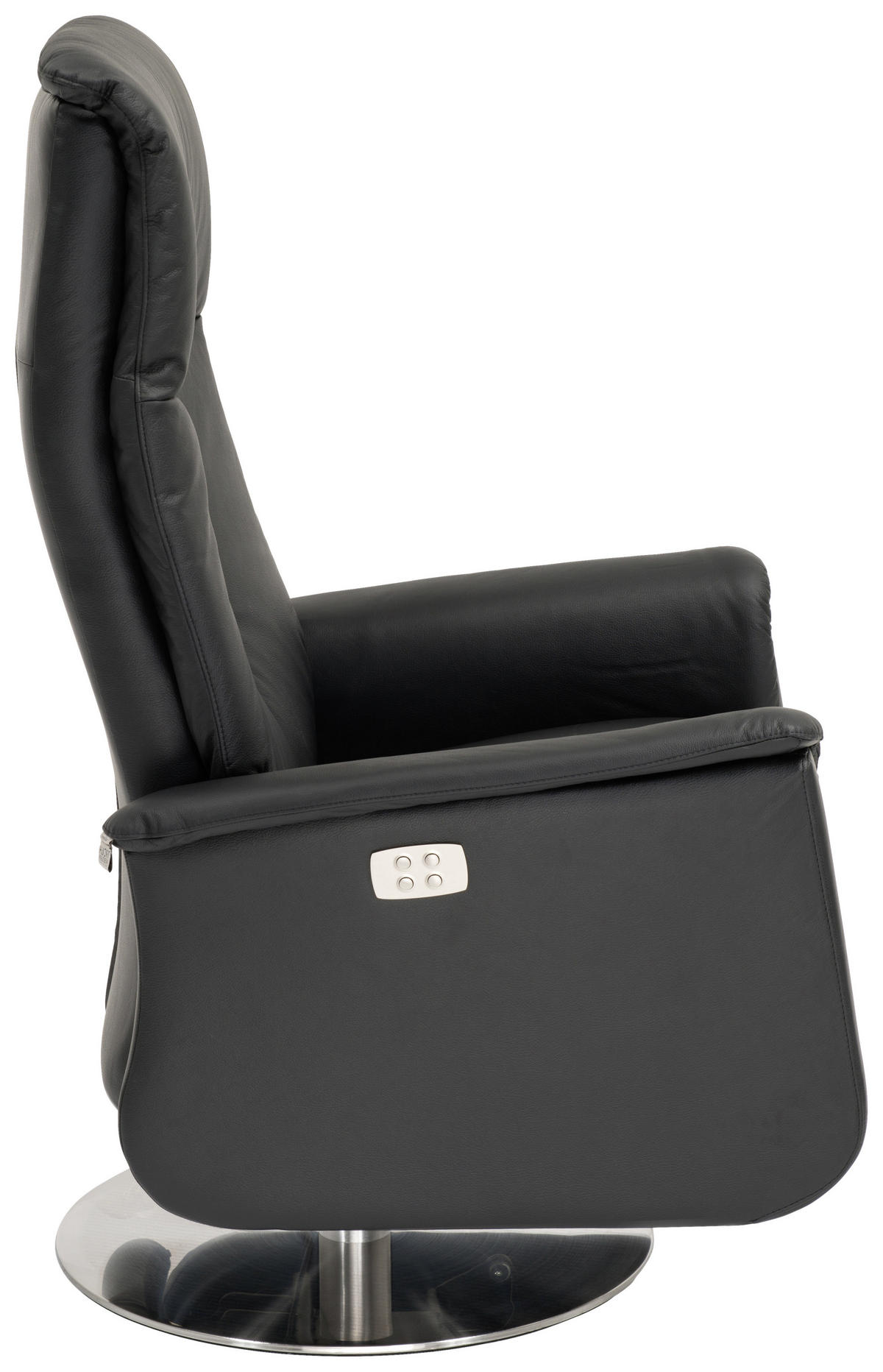 FÅTÖLJ i trä, metall, läder svart  - stålfärgad/svart, Design, metall/läder (80/117/87cm) - Welnova