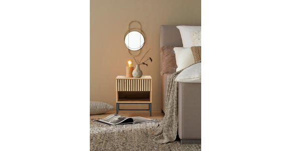 NACHTKÄSTCHEN 50/55/40 cm  in Eiche Artisan  - Schwarz/Eiche Artisan, MODERN, Holzwerkstoff/Metall (50/55/40cm) - Xora