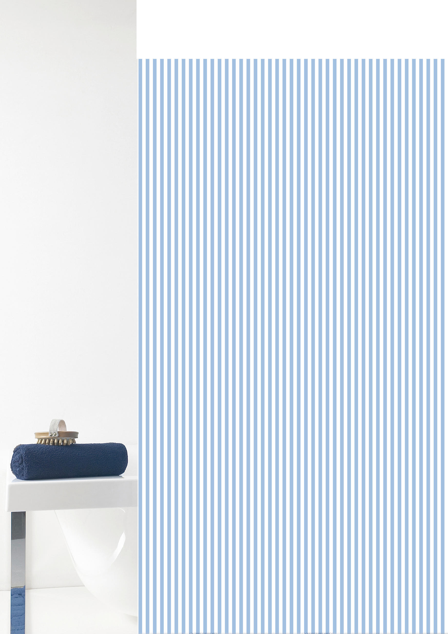 SPRCHOVÝ ZÁVES, 180/200 cm - modrá/biela, Basics, plast (180/200cm) - Grund