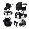 KINDERWAGENSET  Clicc Set  Onyx Melange  - Schwarz, Basics, Textil (84/61/114cm) - Moon