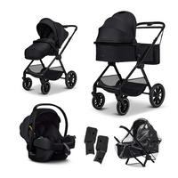KINDERWAGENSET  Clicc Set  Onyx Melange  - Schwarz, Basics, Textil (84/61/114cm) - Moon
