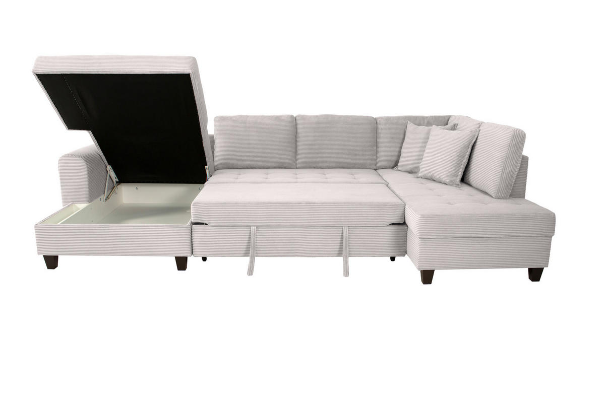 WOHNLANDSCHAFT MORITZ Beigebraun Cord  - Beigebraun, Trend, Textil (155/324/178cm) - P & B