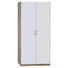 DREHTÜRENSCHRANK 2-türig Eichefarben, Weiß - Eichefarben/Silberfarben, Design, Holzwerkstoff/Kunststoff (91/197/54cm) - Carryhome DREHTÜRENSCHRANK 2-türig Eichefarben, Weiß - Eichefarben/Silberfarben, Design, Holzwerkstoff/Kunststoff (91/197/54cm) - Carryhome