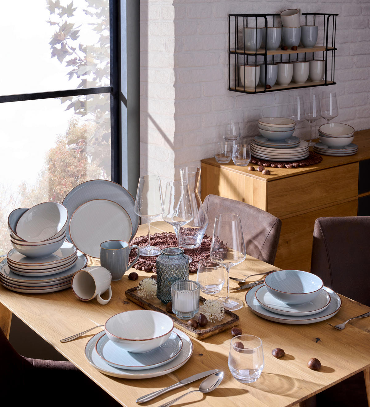 KOMBISERVICE Bergen 24-teilig  - Grau, Design, Keramik - Landscape