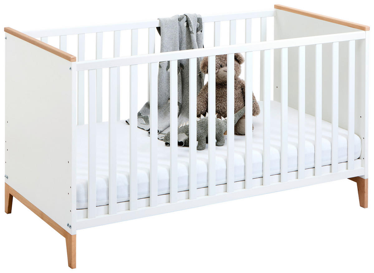 GITTERBETT 145/75/84 cm  - Naturfarben/Weiß, KONVENTIONELL, Holz (145/75/84cm) - Jimmylee