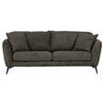 BIGSOFA in Chenille Dunkelgrau  - Dunkelgrau/Schwarz, KONVENTIONELL, Textil/Metall (215/70/98cm) - Carryhome