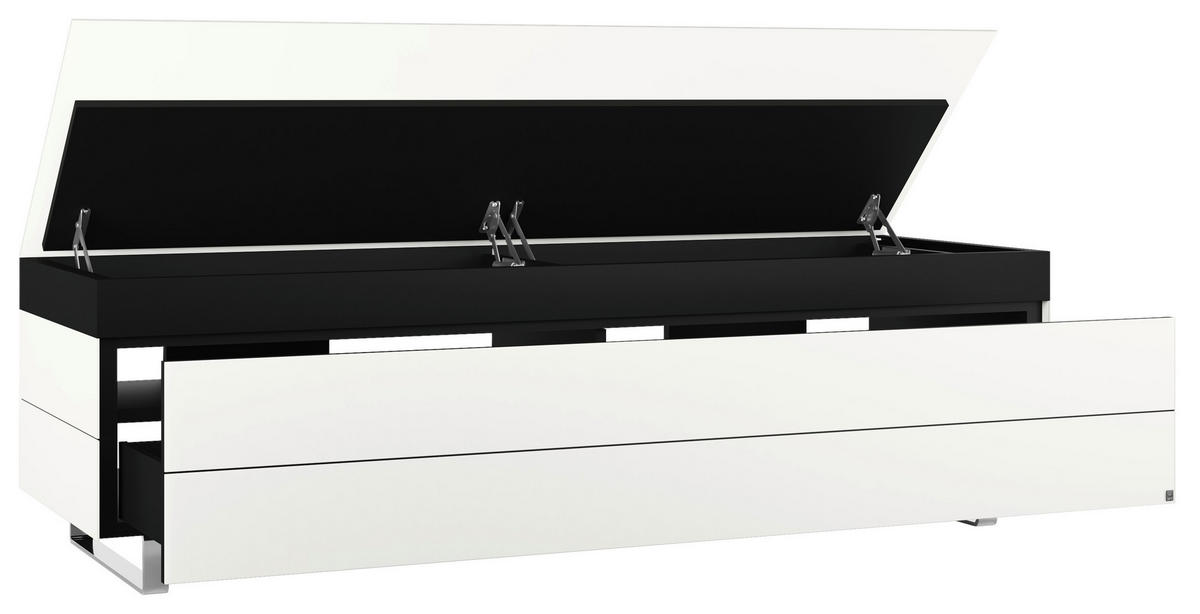 TV-ELEMENT - Chromfarben/Schwarz, MODERN, Glas/Holzwerkstoff (175,5/50,5/57,0cm) - Musterring