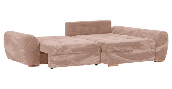 ECKSOFA in Cord Altrosa  - Eichefarben/Altrosa, KONVENTIONELL, Holz/Textil (276/177cm) - Carryhome