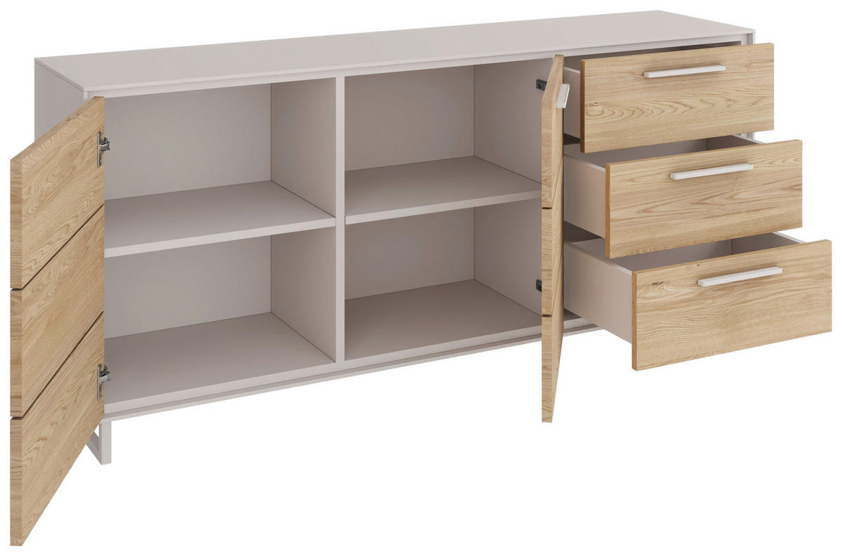 KOMMODE Kaunas  in 163/79/40 cm  - Kaschmir/Eiche Bianco, Design, Holz/Holzwerkstoff (163/79/40cm) - Livetastic